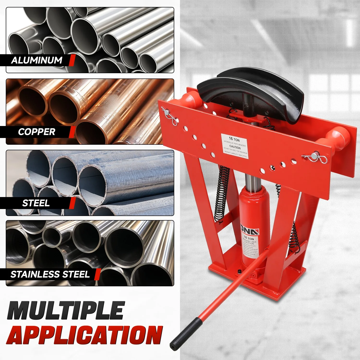 16 Ton Manual Pipe Bender w/ 8 Dies<br>Adjustable Height 13.2-23.8 in. - Image 4