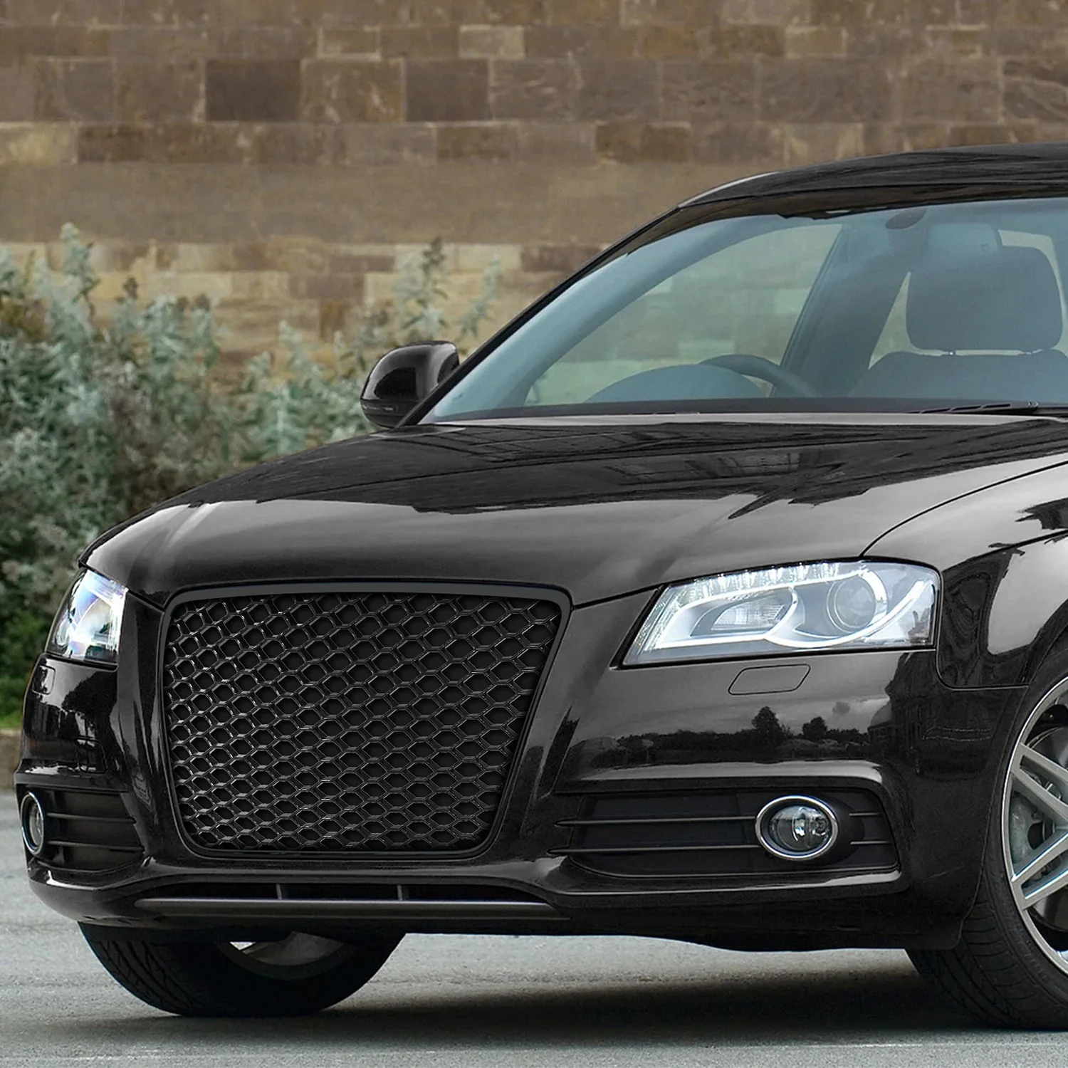 Black RS Style Front Grille w/ License Plate Mount<br>06-08 Audi A3, A3 Quattro - Image 6