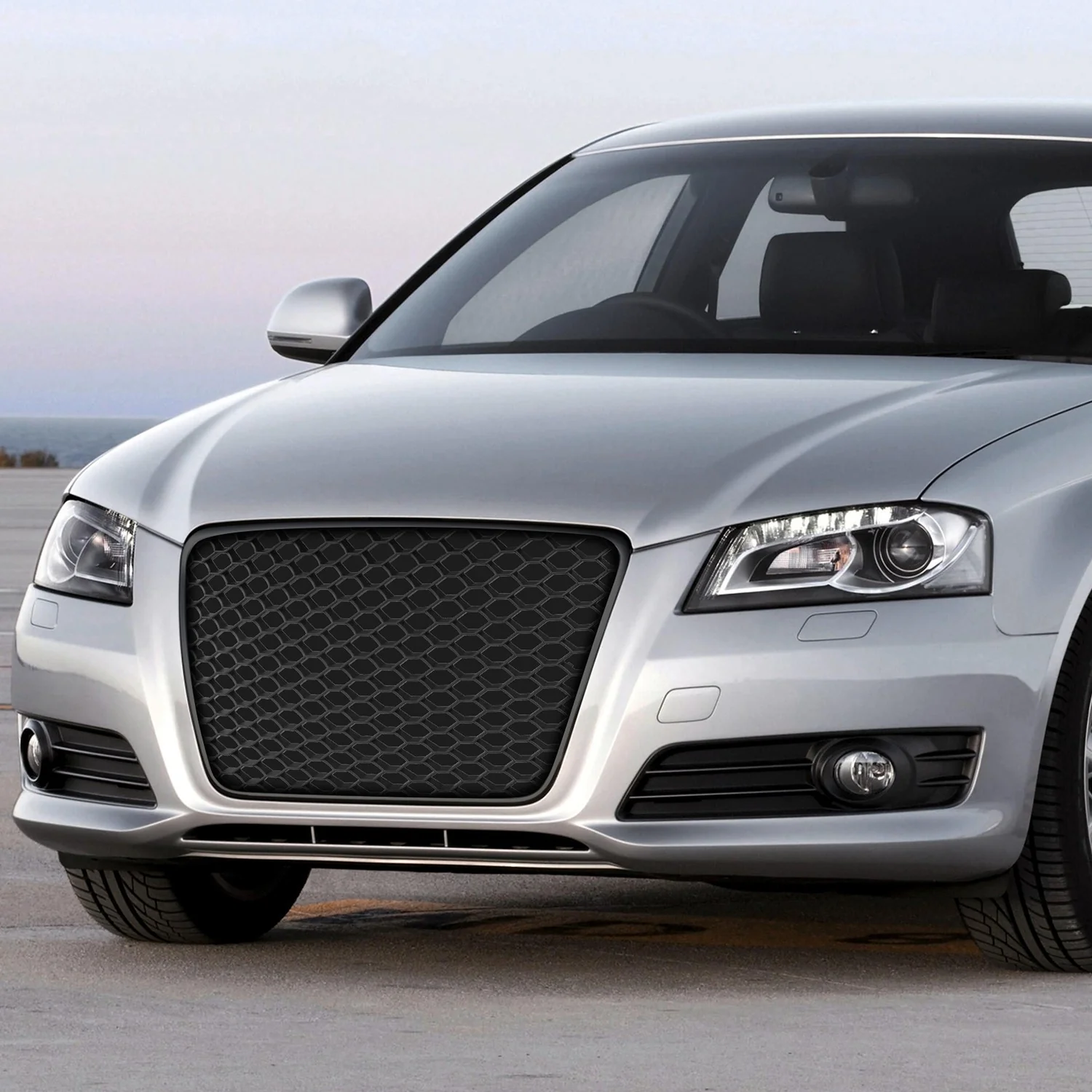 Black RS Style Front Grille w/o Parking Sensor Holes<br>09-13 Audi A3, A3 Quattro - Image 6