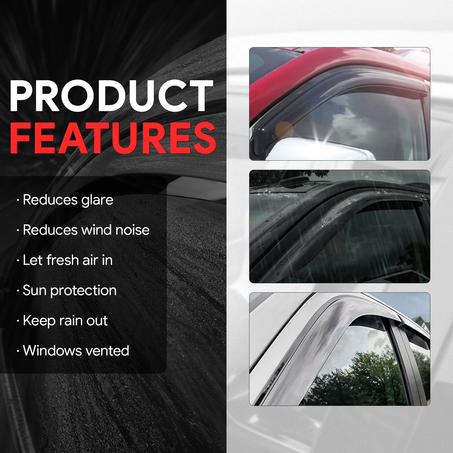 4Pcs Window Visors Guard Deflector<br>16-19 Chevy Cruze - Image 5