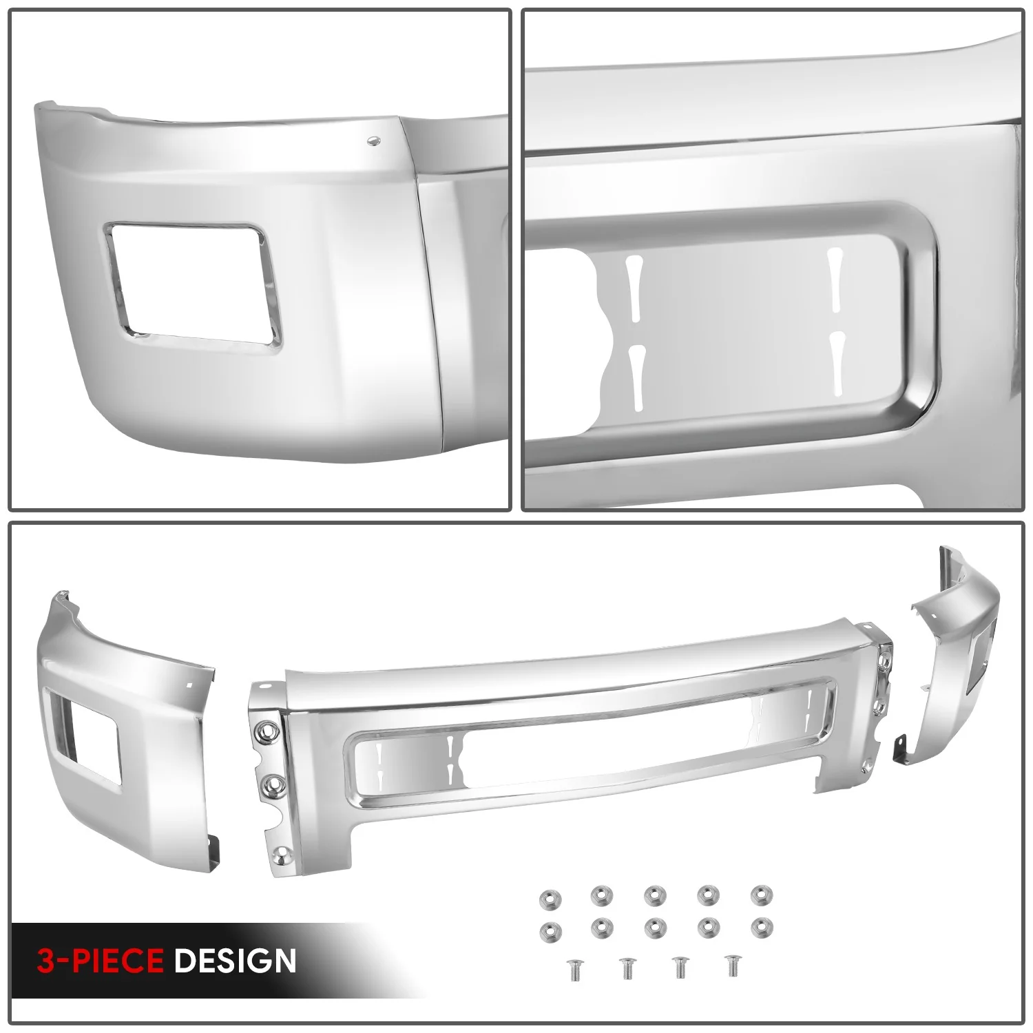 Modular Style Front Bumper w/o Parking Sensor Holes<br>15-19 Chevy Silverado 2500 3500 - Image 3