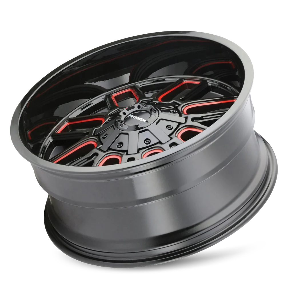 Cogent 8107 Black w/ Prism Red Wheel <br> 18x9 / 6x135 BP / 0mm Offset / 106mm Hub - Image 3
