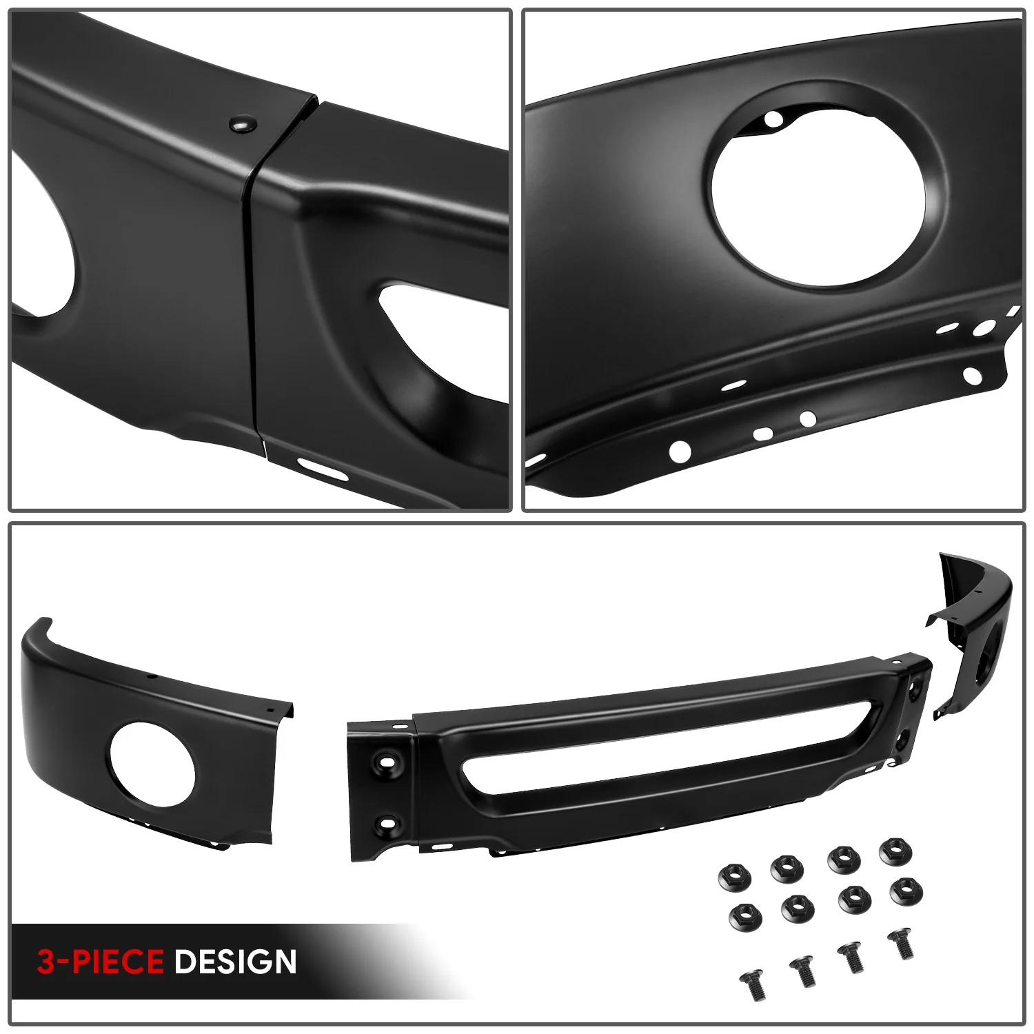 Modular Style Black Front Bumper Face Bar w/ Fog Lamps<br>06-08 Ford F-150 - Image 3