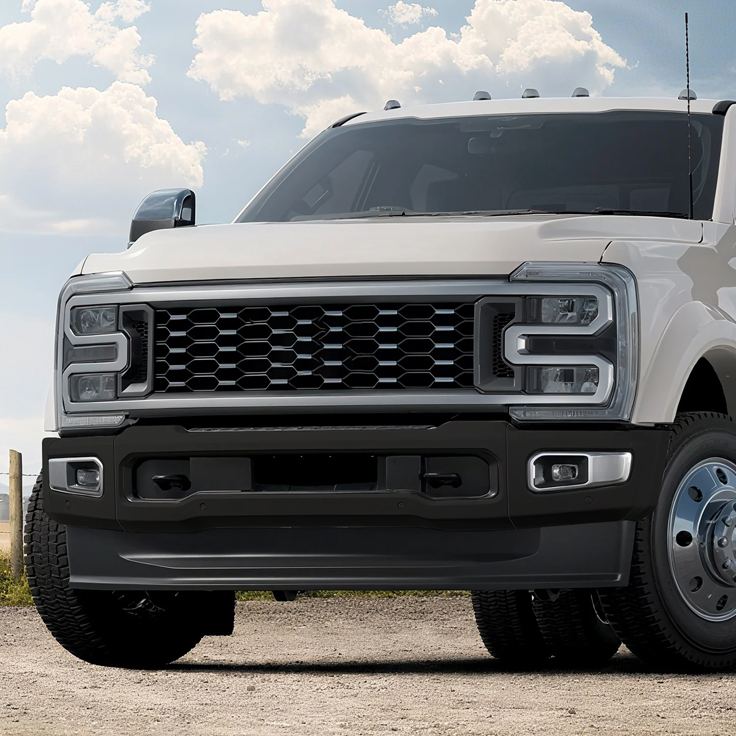 Painted Matte Black Front Bumper Face Bar w/ Fog Lamps<br>23-26 F-250 F-350 Super Duty - Image 6