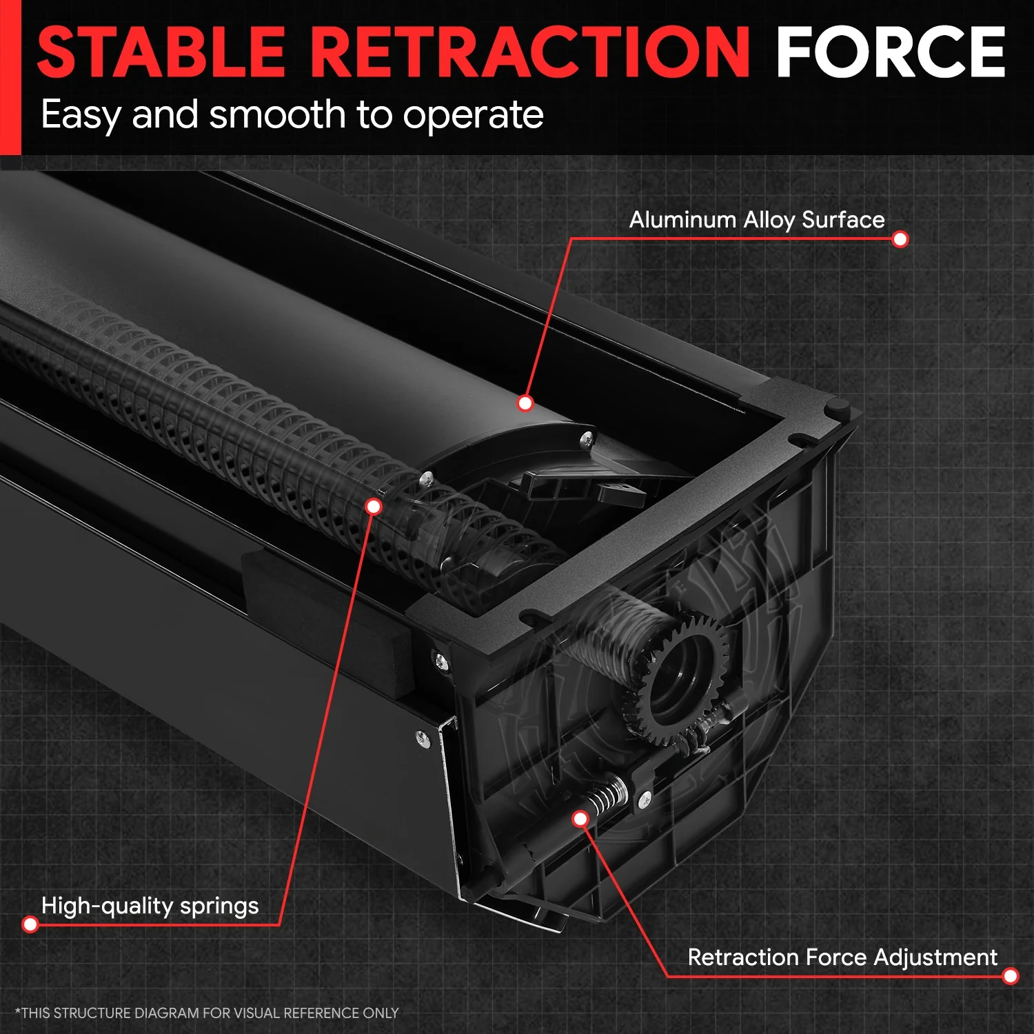 4.5Ft Bed Retractable Tonneau Cover<br>22-26 Ford Maverick - Image 7