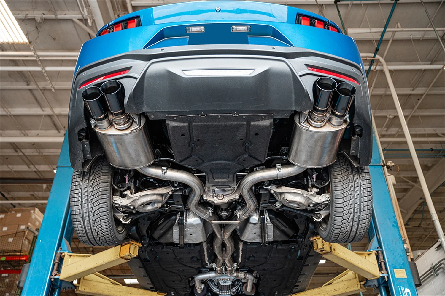 3in Dual Rear Exit Cat-Back with Twin 4in Tips <br> 2024-2025 Ford Mustang - Image 3