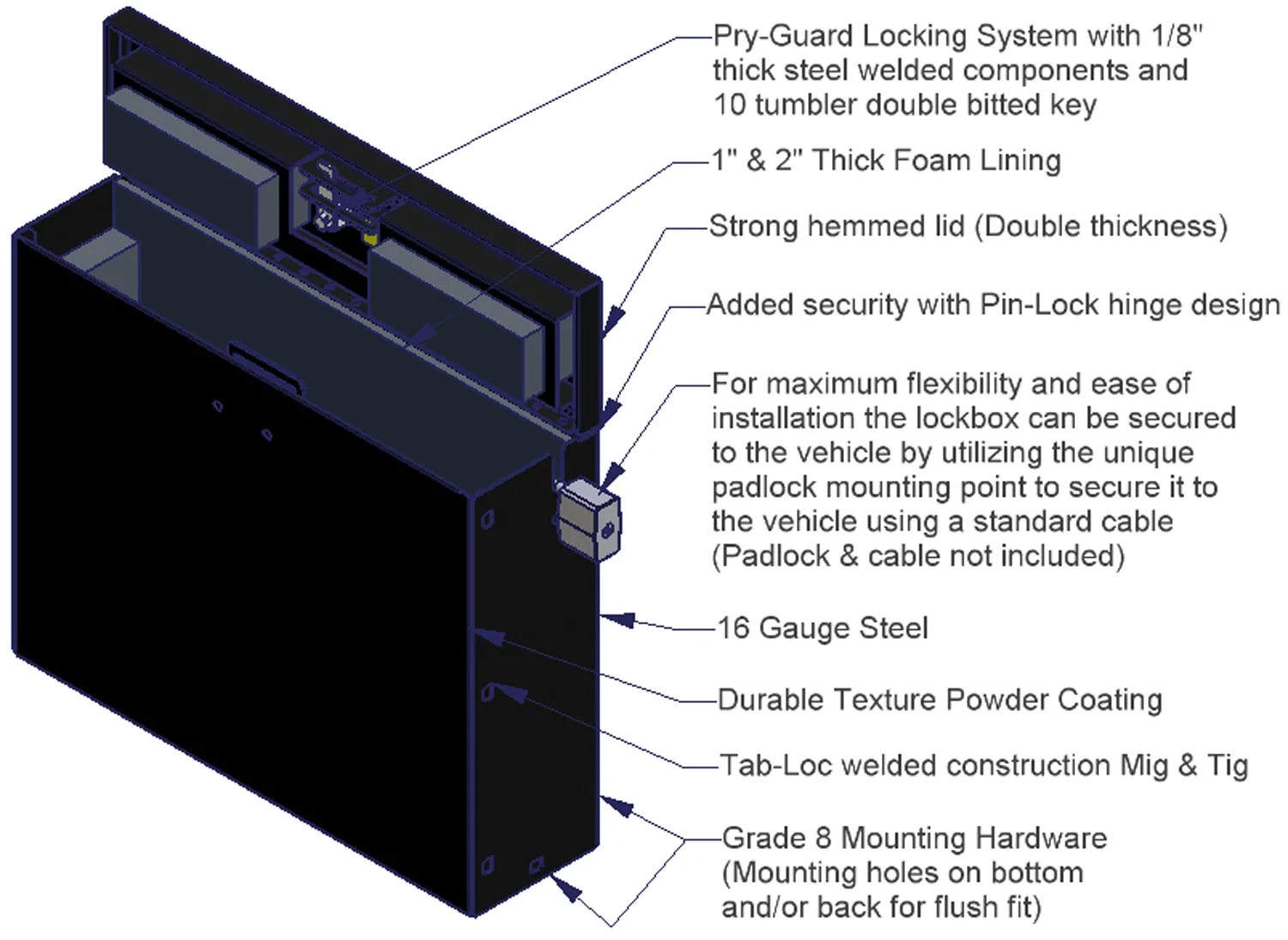 Laptop Security Lock Box (Standard Key) <br>21-25 Ford Mustang Mach-E - Image 3