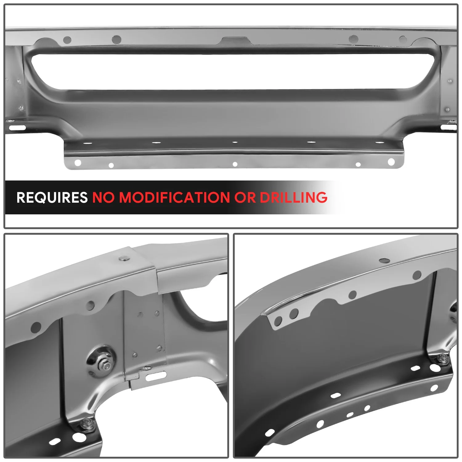 Modular Style Polished Chrome Front Bumper Face Bar<br>06-08 Ford F-150 - Image 4