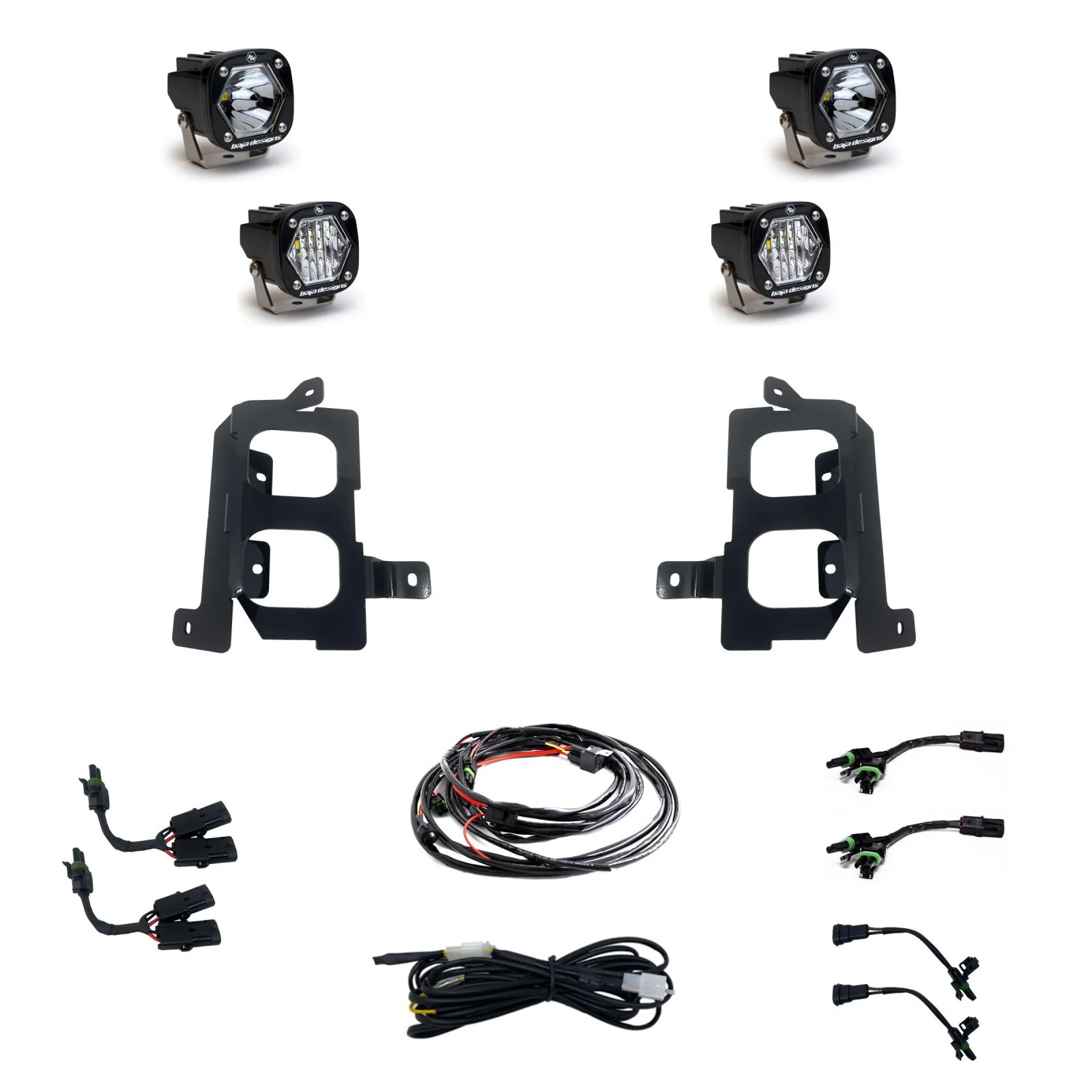S1 Dual Fog Pocket Light Kit <br> 20-22 GMC Sierra 2500 3500 HD