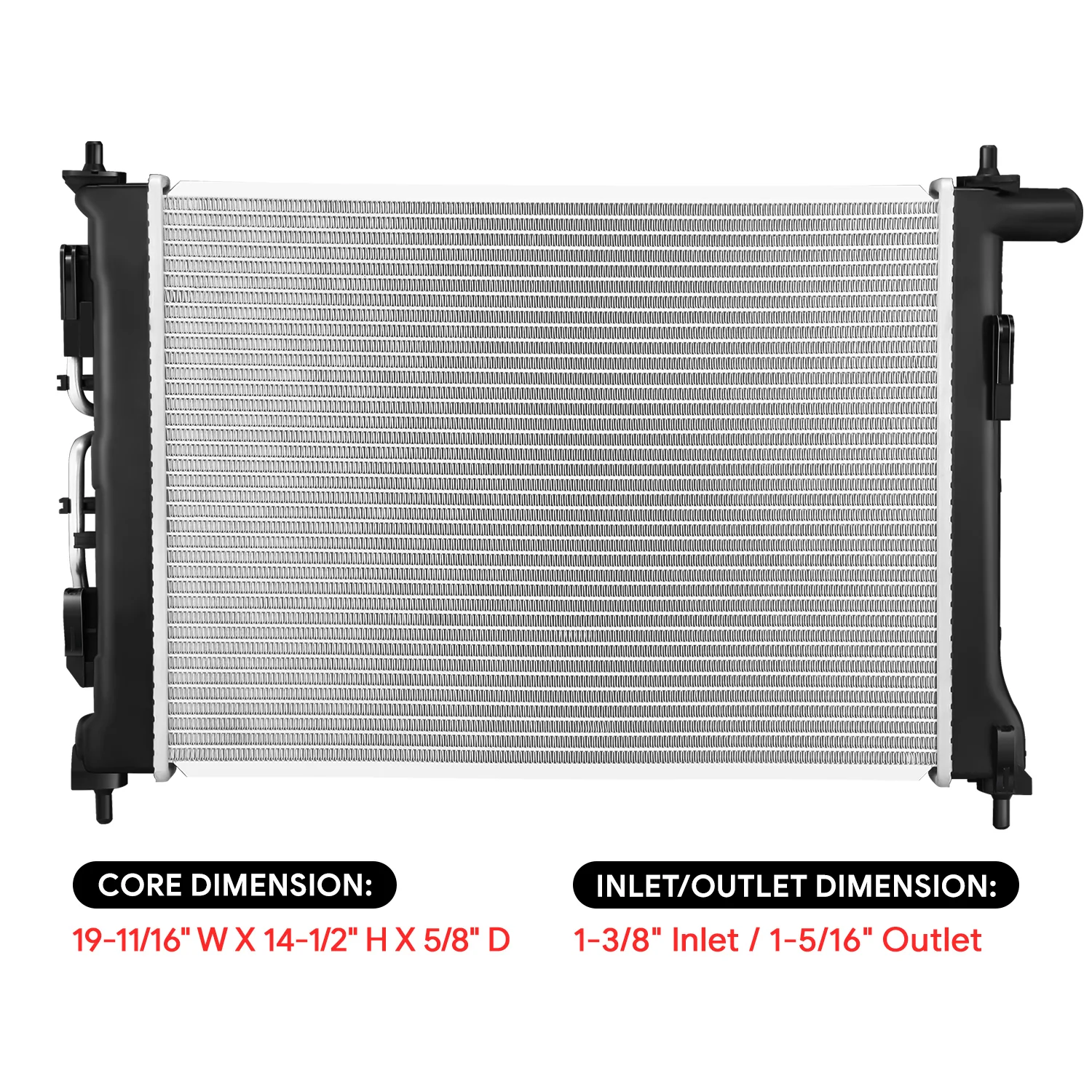 13890 Replacement Radiator<br>20-26 Hyundai Venue - Image 6