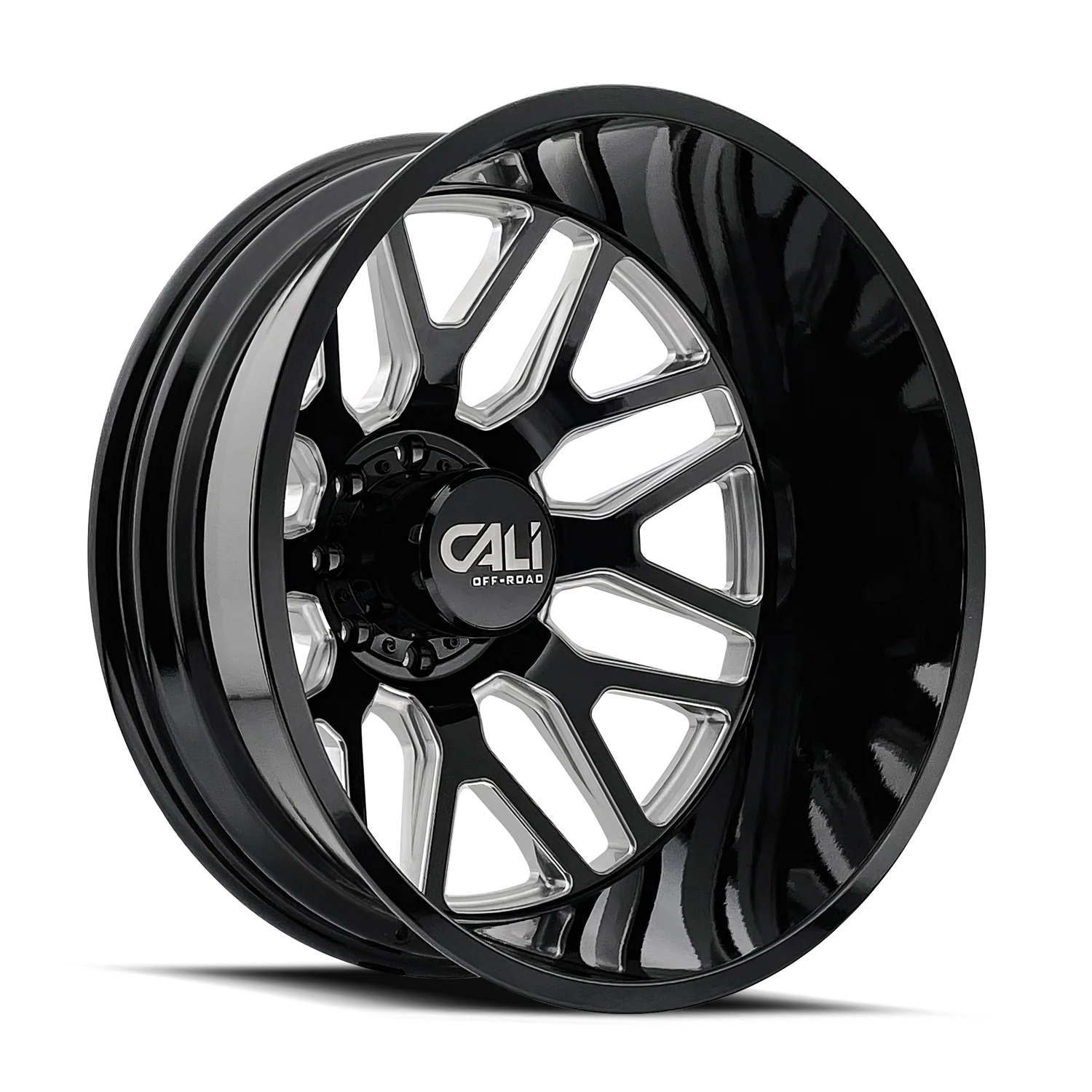 Invader 9115D Dually Gloss Black Milled Wheel <br> 22x8.25 / 8x200 BP / -192mm Offset / 142mm Hub