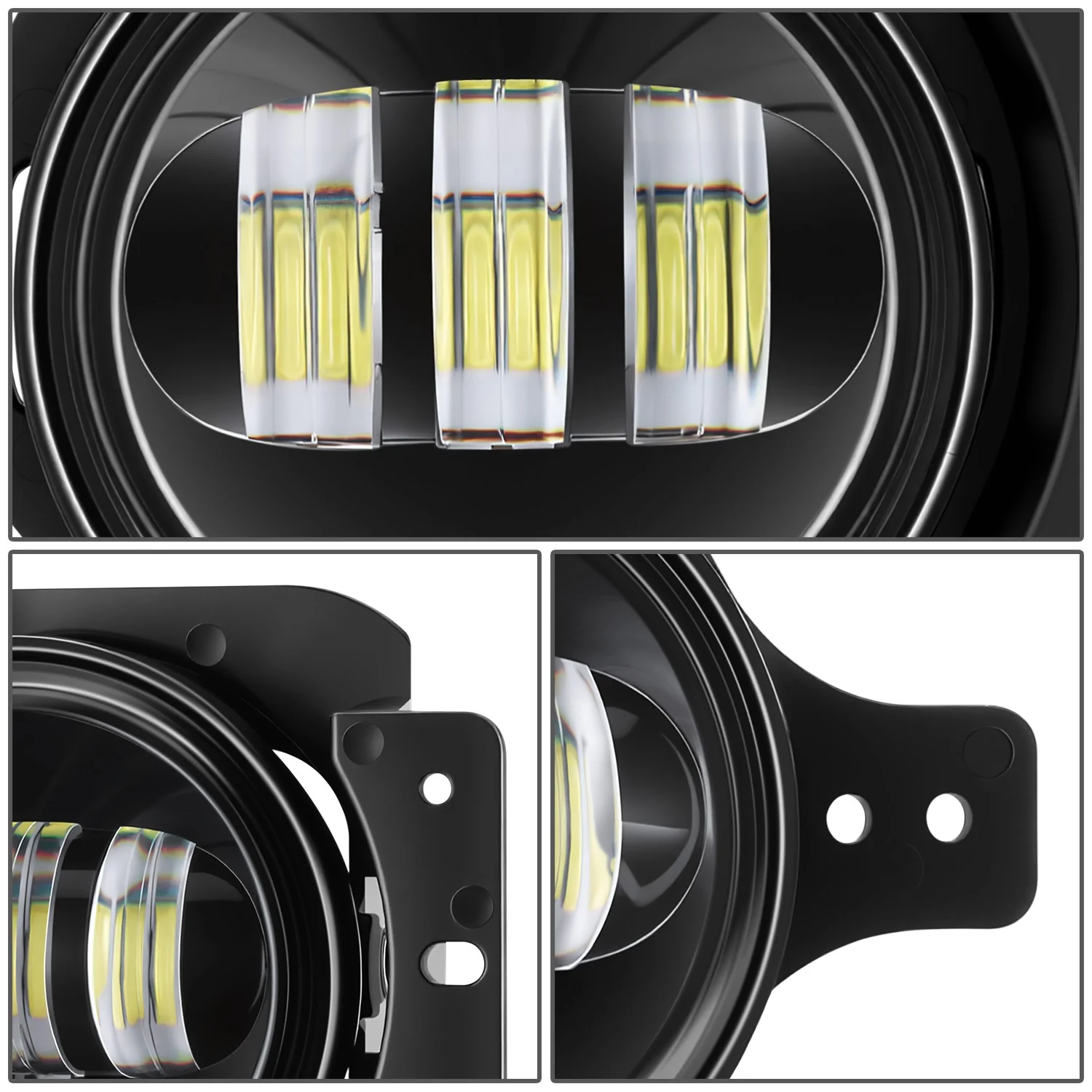 Black Housing Fog Light White LED<br>20-23 Jeep Gladiator, 18-26 Wrangler - Image 3