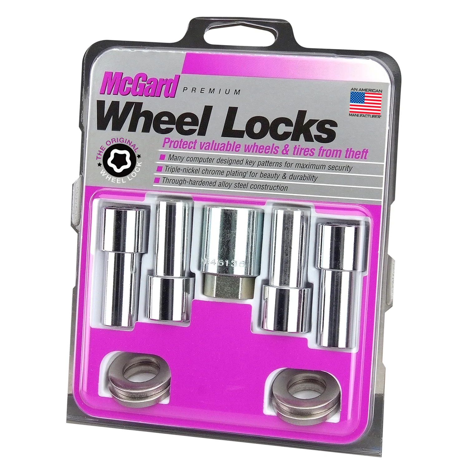 4-pack X-Long Shank Seat Exposed Wheel Lock Nuts <br> 1/2-20 Thread, 3/4 & 13/16in Dual Hex x 2.165in L - Image 3