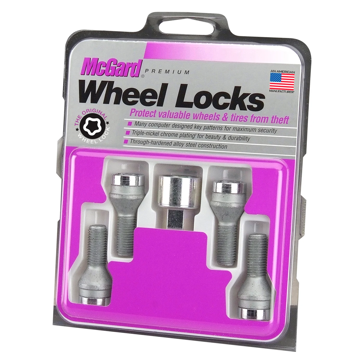 4-Pack Cone Seat Wheel Lock Bolts <br> M14 x 1.25, 17mm Hex, 27.3mm Shank Length - Image 3