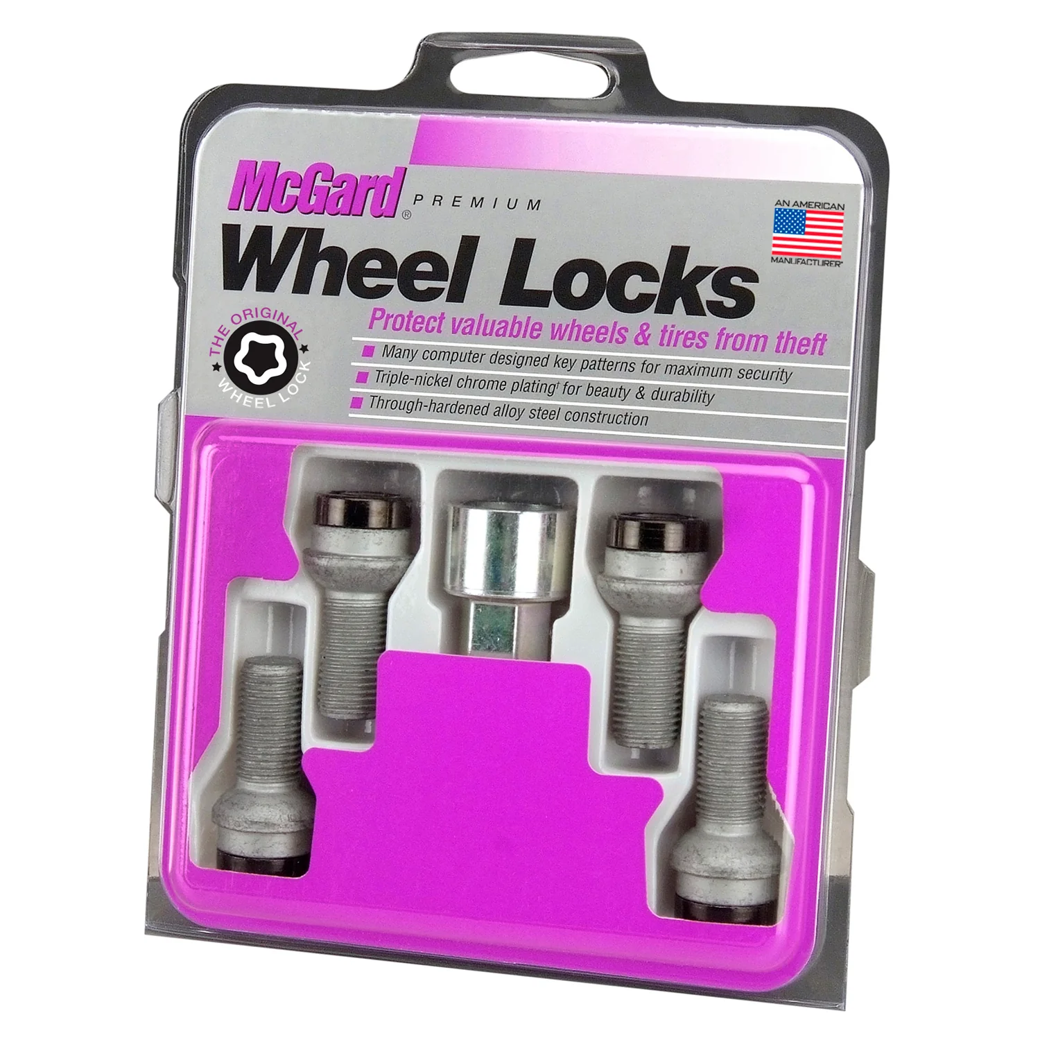 4-pack Radius Seat Style Wheel Lock Bolts <br> M14 x 1.5, 17mm Hex, 26.7mm Shank Length - Image 3