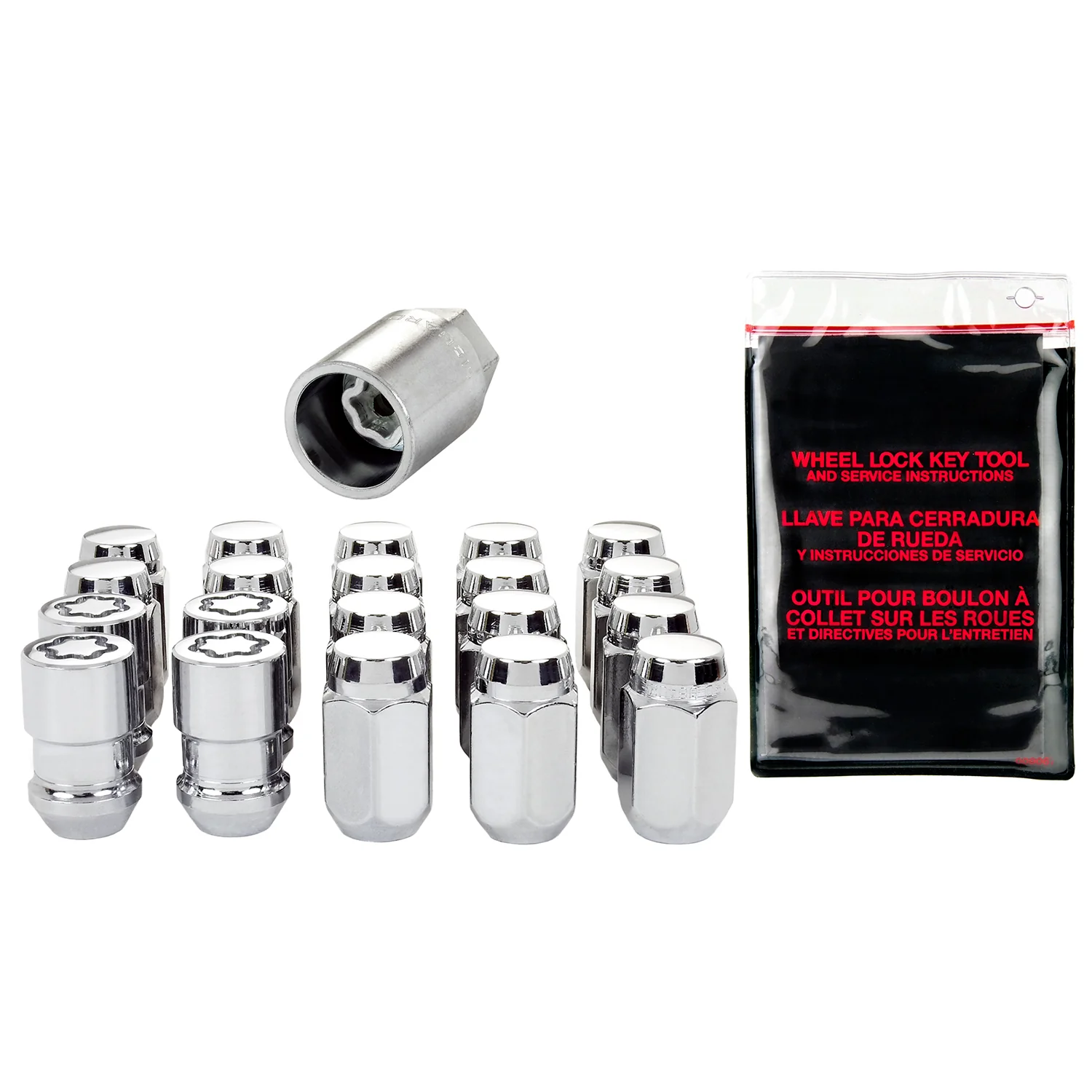 Cone Seat Exposed Style Wheel Installation Kit <br> M12 x 1.5 Thread, 13/16in Hex x 1.50in L