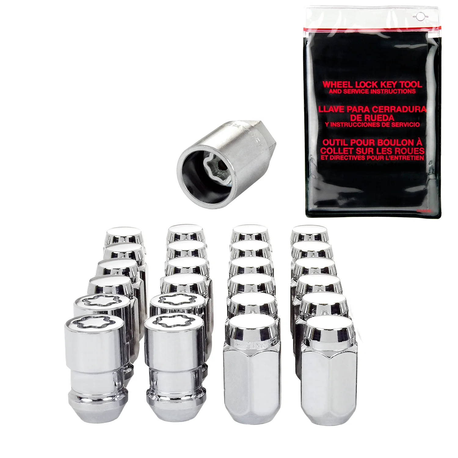 Cone Seat Exposed Style Wheel Installation Kit <br> M12 x 1.5 Thread, 13/16in Hex x 1.50in L