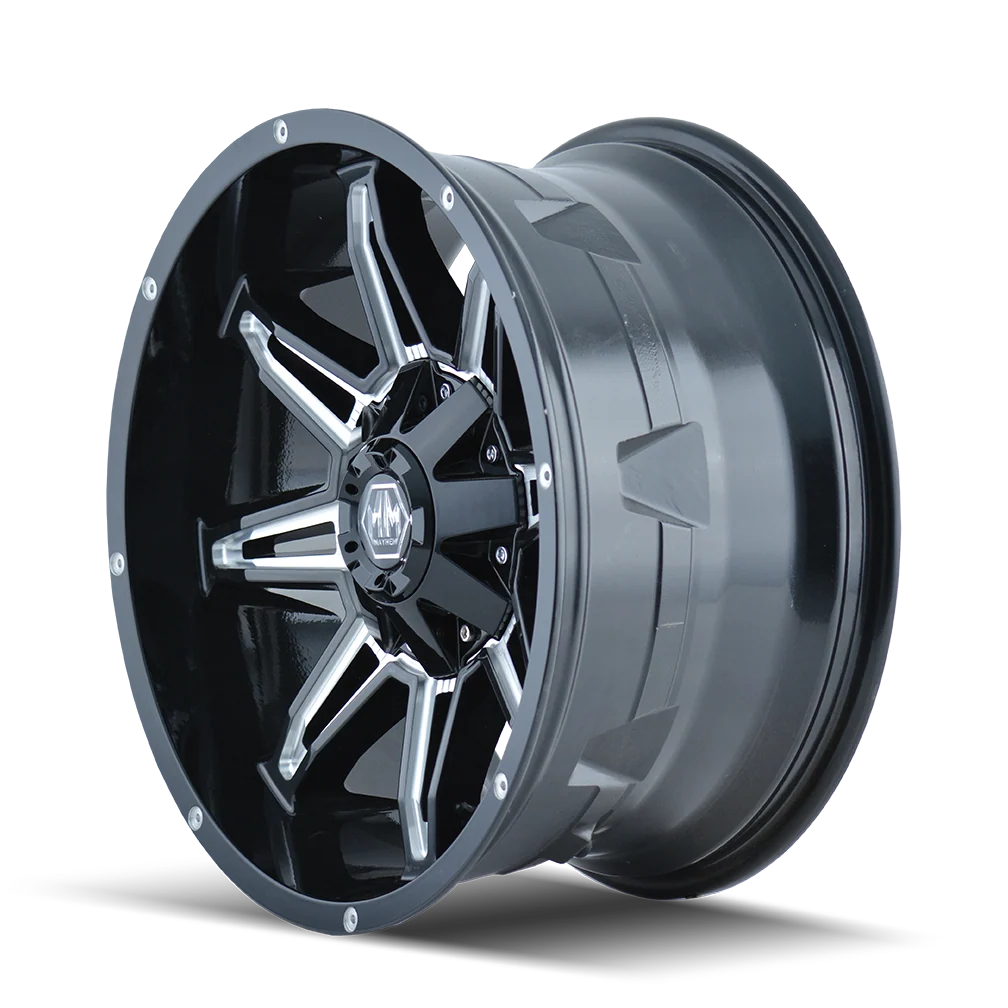 Rampage 8090 Black w/ Milled Spokes Wheel <br> 20x9 / 6x135 BP / 0mm Offset / 106mm Hub - Image 2