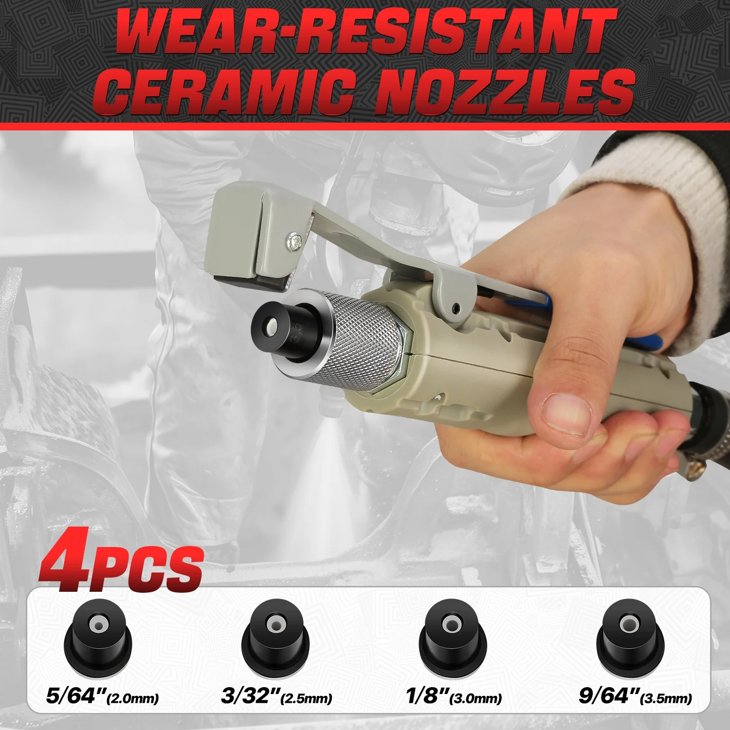 60-110 psi 5 Gallon Sand Blaster w/4 Ceramic Nozzles<br>Sandblaster Air Compressors - Image 4