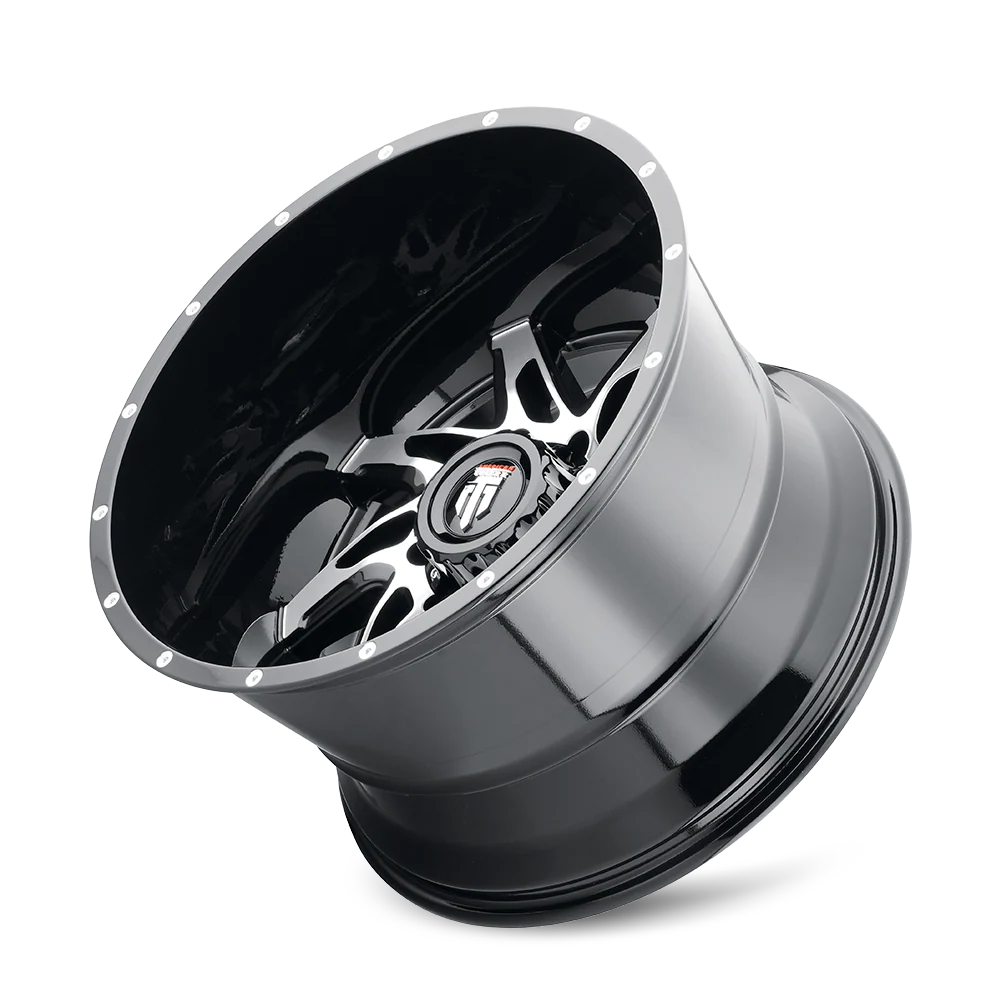 Spyder AT183 Gloss Black Machined Wheel <br> 11-26 Chevy Silverado GMC Sierra 2500 3500 HD - Image 3