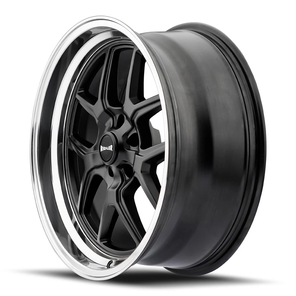 Style 610 17x7 in Matte Black Polished Wheel <br> 5x120.65 Bolt Pattern / 0 mm Offset / 83.82 mm Hub - Image 3