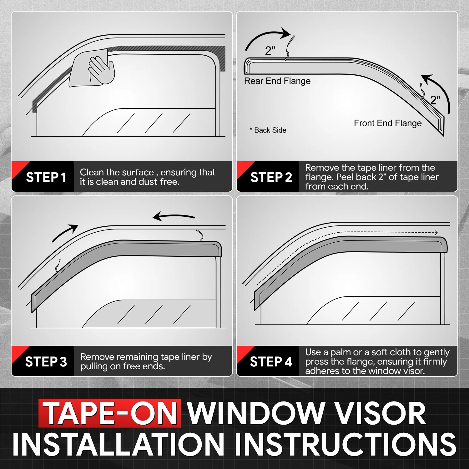 4Pcs Window Visors Guard Deflector<br>14-18 Subaru Forester - Image 4