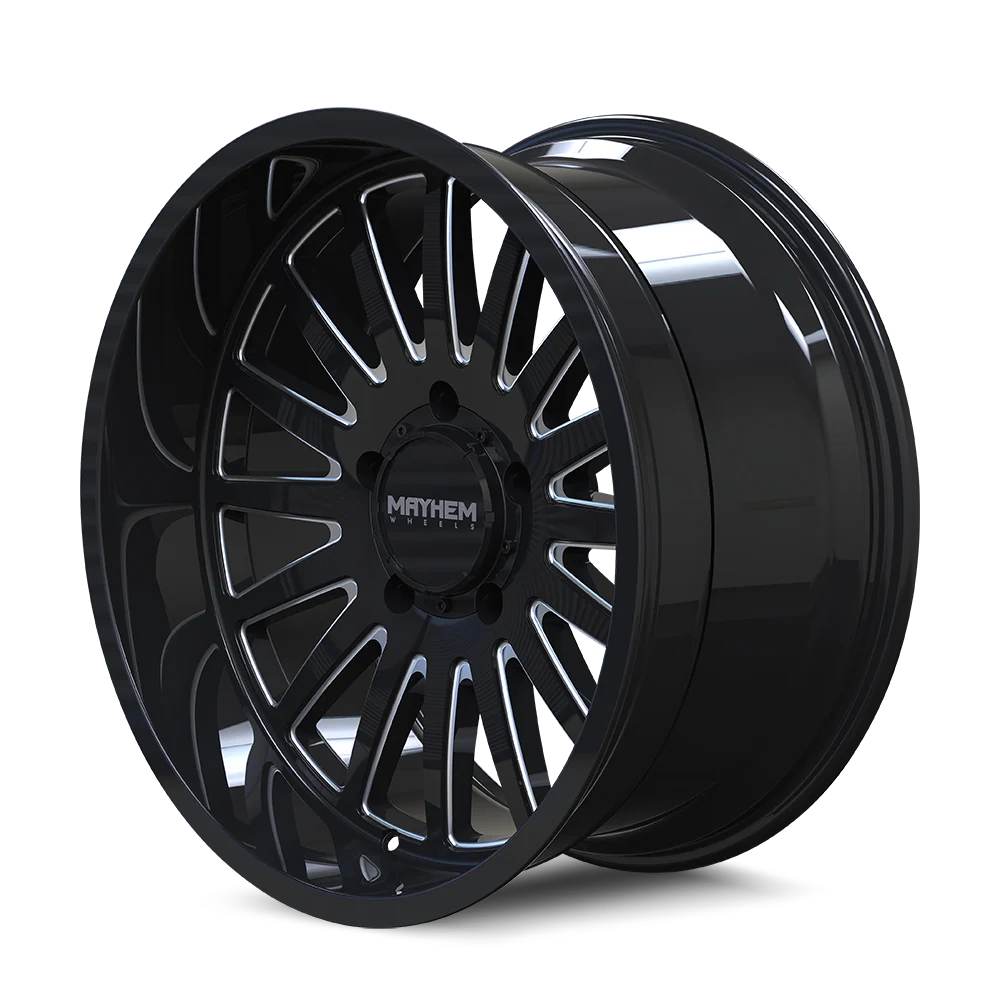 Utopia 8114 Black w/ Milled Spokes Wheel <br> 20x9 / 6x139.7 BP / 18mm Offset / 106mm Hub - Image 2